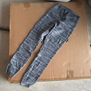 lululemon high rise wunder under thick blue stripe leggings 4
